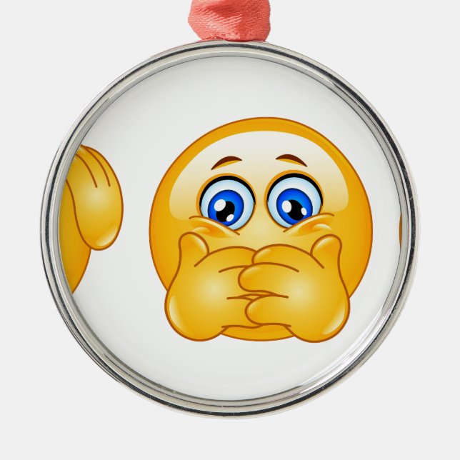 Ornamento De Metal três emojis sábios (Frente)