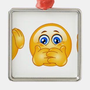 Ornamento De Metal três emojis sábios