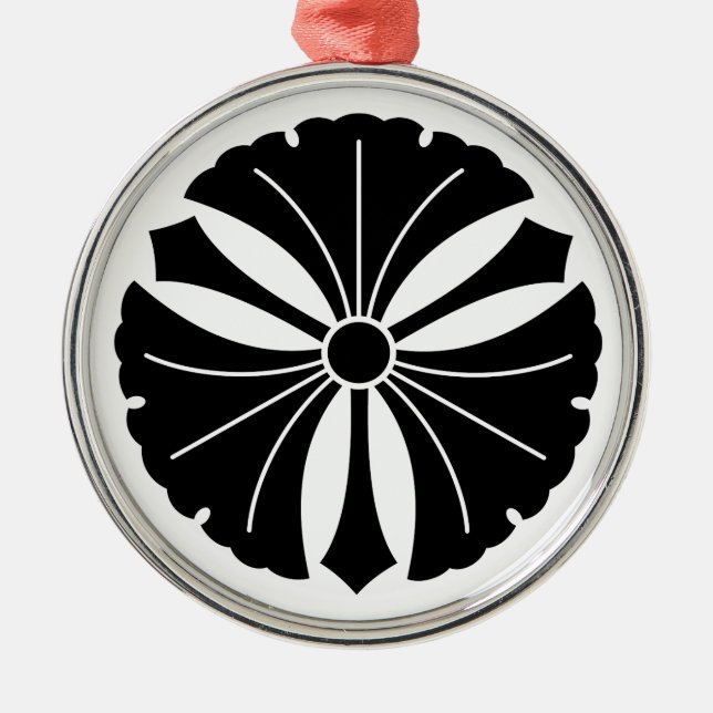 Ornamento De Metal Três folhas de ginkgo com espadas (Frente)