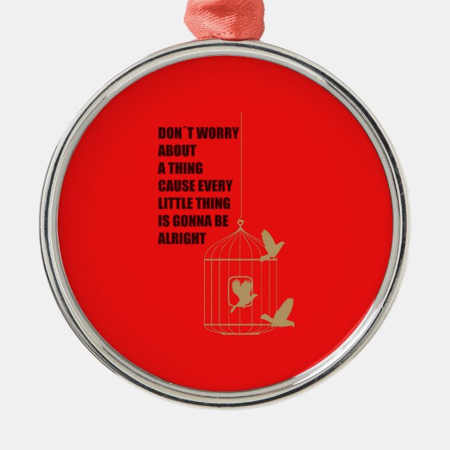 Ornamento De Metal Três pássaros pequenos (Frente)