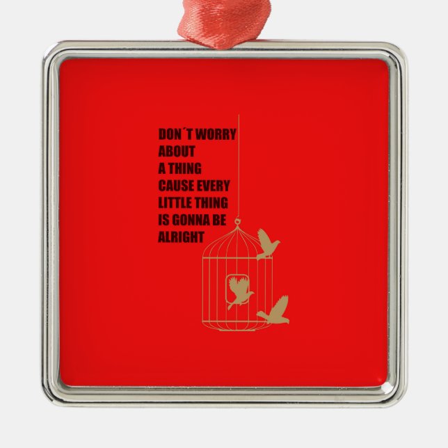 Ornamento De Metal Três pássaros pequenos (Frente)