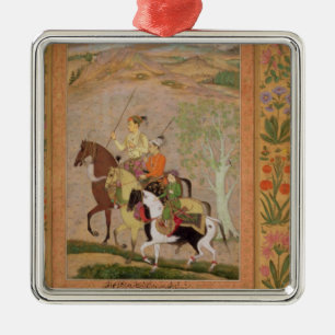Ornamento De Metal Três príncipes Going Caça, c.1635 (gouache no p