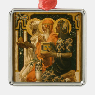 Ornamento De Metal Três Reis Magos de JC Leyendecker Natal Vintage