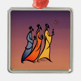 Ornamento De Metal Três Reis Magos Minimalistas