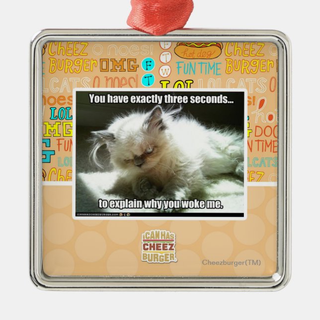 Ornamento De Metal Três segundos (Frente)