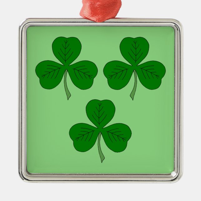 Ornamento De Metal Três Shamrocks (Frente)