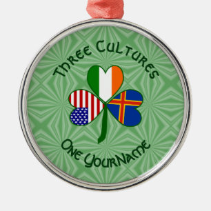 Ornamento De Metal Trevo de Três Folhas Personalizado das Ilhas Åland