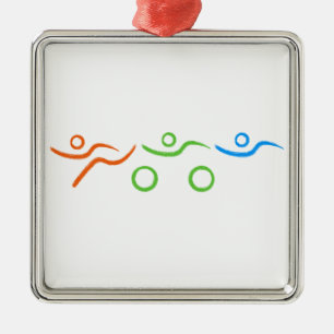 Ornamento De Metal Triathlon legal e design único