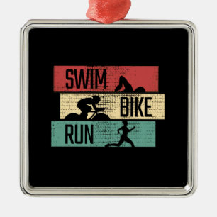 Ornamento De Metal Triathlon - Natação Bike Run