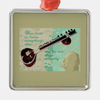 Ornamento De Metal Tributo de Ravi Shankar à música do Sitar e do