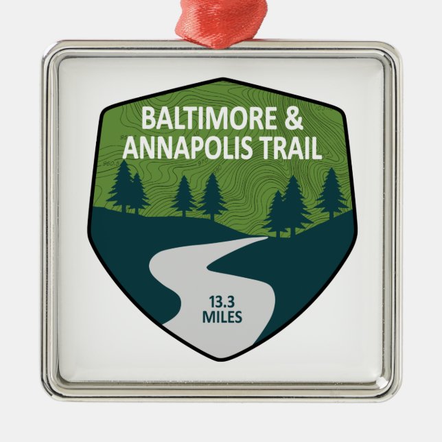 Ornamento De Metal Trilha de Baltimore & Annapolis (Frente)
