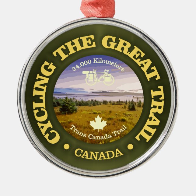 Ornamento De Metal Trilha de excelentes (Trans-Canadá) (ciclismo c) (Frente)