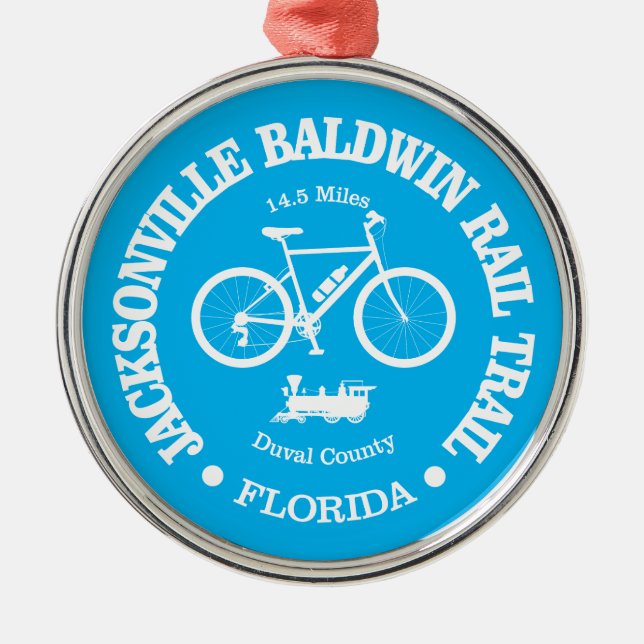 Ornamento De Metal Trilha de Jacksonville Baldwin Rail (ciclismo) (Frente)