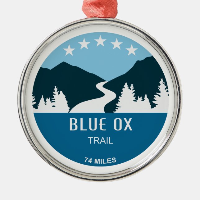 Ornamento De Metal Trilha de Ox Azul (Frente)