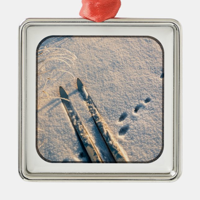 Ornamento De Metal Trilha do esqui (Frente)