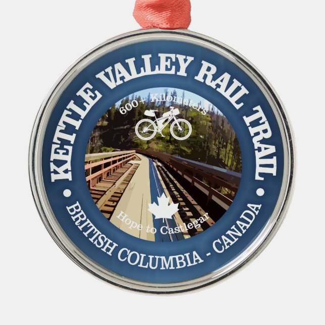 Ornamento De Metal Trilha do Kettle Valley Rail (ciclismo c) (Frente)