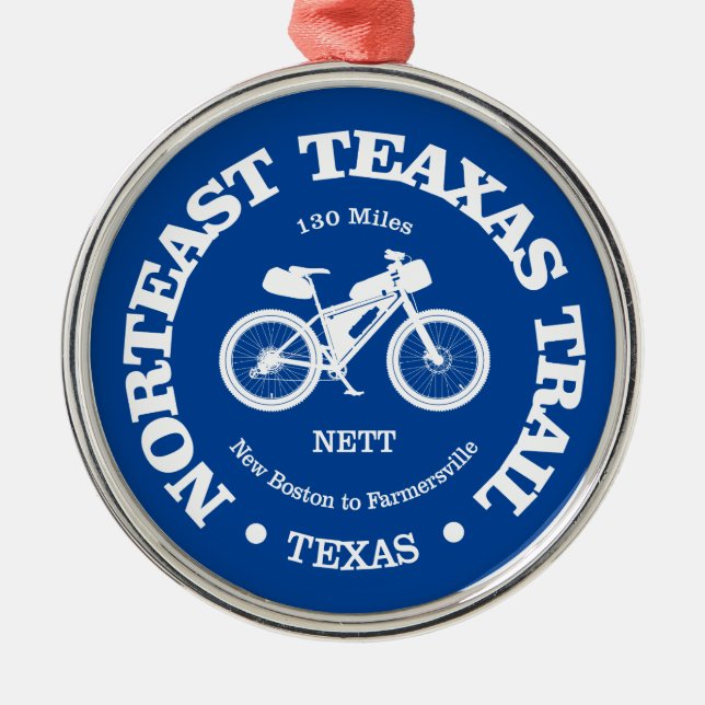 Ornamento De Metal Trilha do Nordeste do Texas (ciclismo) (Frente)