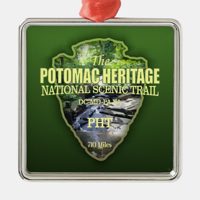 Ornamento De Metal Trilha do Patrimônio Potomac (ponta de seta) (Frente)