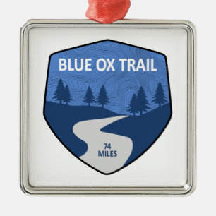 Ornamento De Metal Trilha Ox Azul
