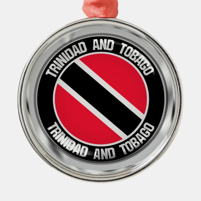 Ornamento De Metal Trinidad e Tobago Round Emblem (Frente)
