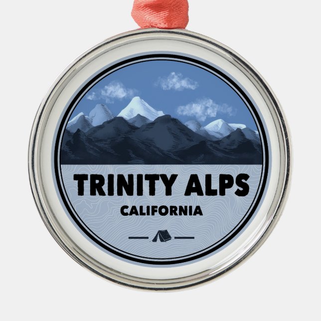 Ornamento De Metal Trinity Alps California Camping (Frente)
