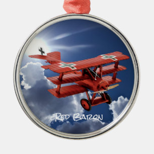 Ornamento De Metal Triplano Fokker do Red Baron