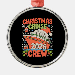 Ornamento De Metal Tripulação de Cruzeiro 2026 Natal Navio Papai Noel