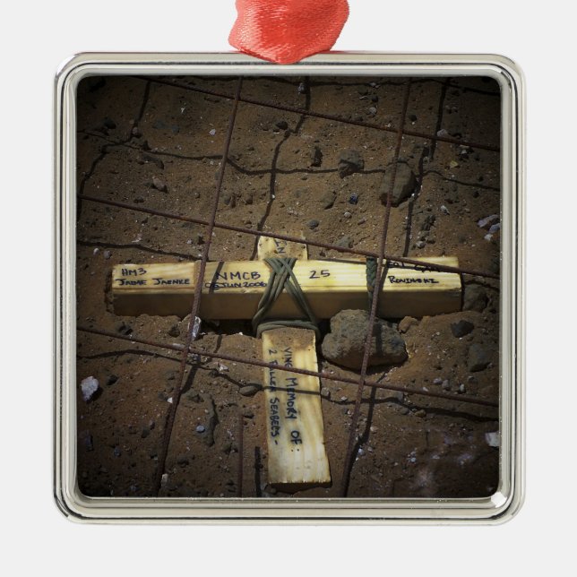 Ornamento De Metal Tripulação de reparo de estradas faz cruzamento (Frente)