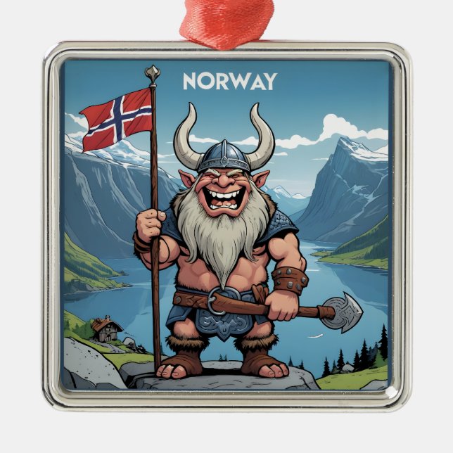 Ornamento De Metal Troll norueguês (Frente)