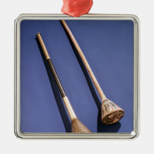 Ornamento De Metal Trombeta e bujão de madeira