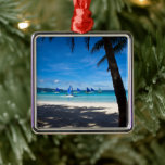 Ornamento De Metal Tropical Beaches | White Beach Boracay Philippines<br><div class="desc">This amazing Getty Images photo features a coconut tree in a white sand beach,  Boracay,  Philippines.</div>