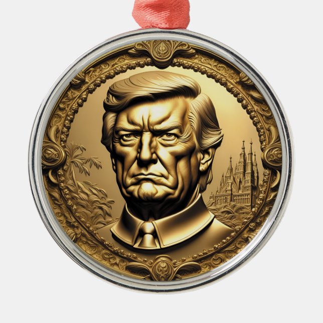 Ornamento De Metal TRUMP CGI Colecionável Dourado Arte-Moedas Doubloo (Frente)