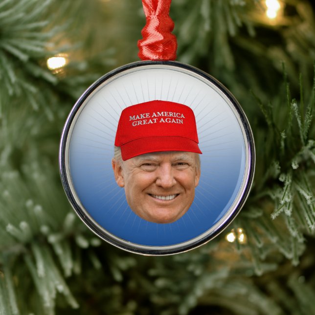 Ornamento De Metal TRUMP MAGA Natal (Árvore)