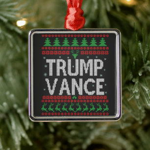 Ornamento De Metal Trump Vance Republicano Feio Natal Doce Xmas
