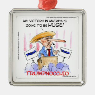 Ornamento De Metal Trumpnocchio Coisas Divertidas de Donald Trump