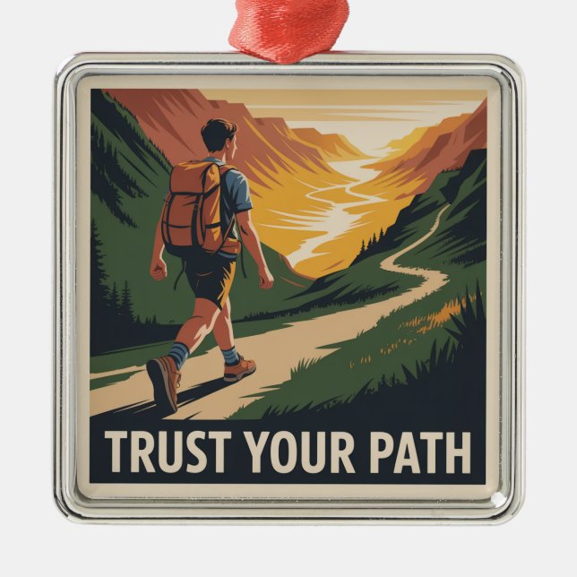Ornamento De Metal Trust Your Path (Frente)