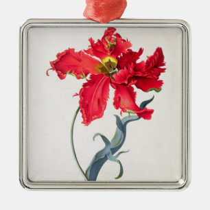 Ornamento De Metal Tulipa: Vermelho de Perroquet