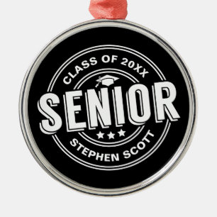 Ornamento De Metal Turma de Graduado Sênior Formatura Personalizada