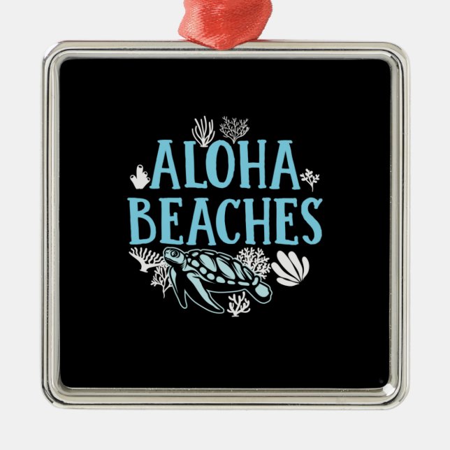 Ornamento De Metal Turtle Lover | Praias Aloha (Frente)