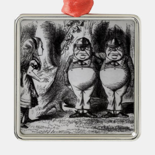 Ornamento De Metal Tweedledum e Tweedledee