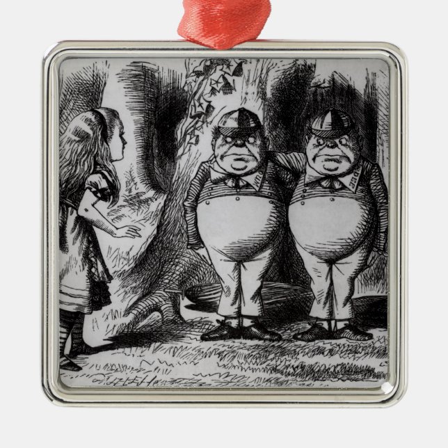 Ornamento De Metal Tweedledum e Tweedledee (Frente)