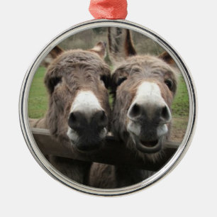 ORNAMENTO DE METAL TWIN DONKEY PAIR ORNATION