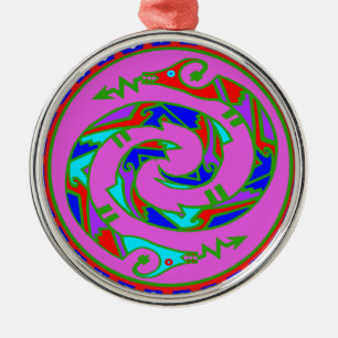 Ornamento De Metal Twin Tribal Serpents