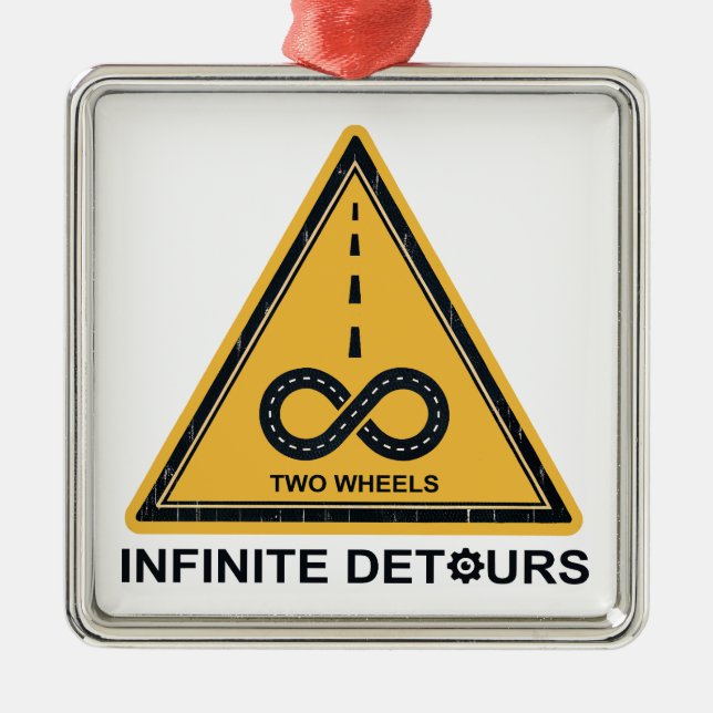 Ornamento De Metal Two Wheels Infinite Detours Cycling (Frente)