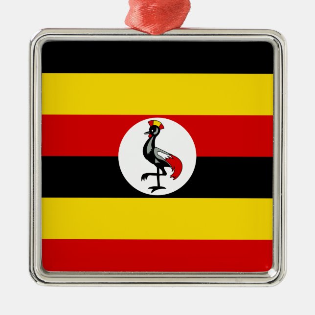 Ornamento De Metal Uganda Flag (Uganda) (Frente)