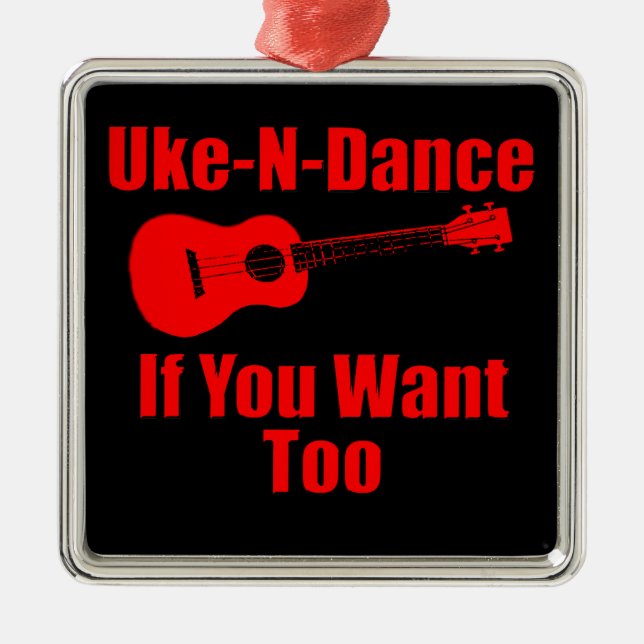 Ornamento De Metal ukulele engraçado (Frente)