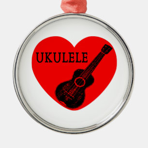 Ornamento De Metal Ukulele Love