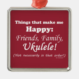 Ornamento De Metal Ukulele me deixa feliz