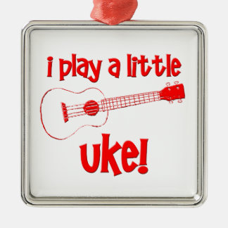 Ornamento De Metal Ukulele vermelho