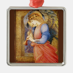 Ornamento De Metal Um anjo que joga um Flageolet